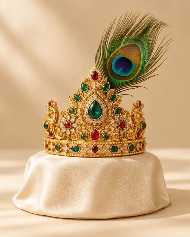 Mukut Crown with Peacock Feather