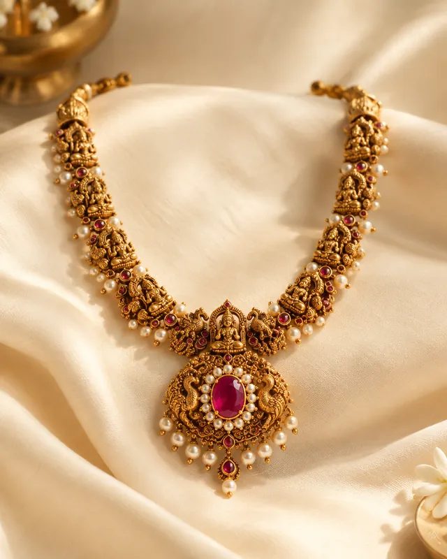Kaustubha Necklace, Ruby Centre