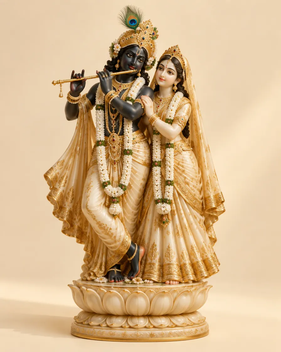 Sri Sri Radha-Krishna, White Makrana Marble